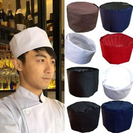 Bérets Respirant MenWomen Cuisson Chapeau Restaurant Cuisine Traiteur Chef Casquette Plate Travail Mesh Top Crâne