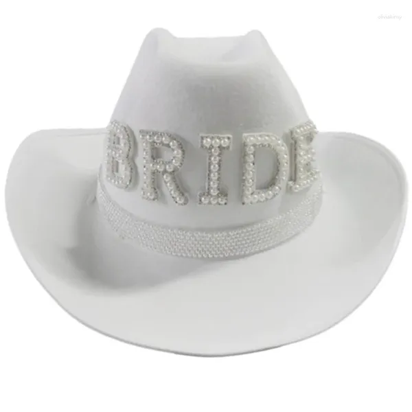 Bérets Bride Cowboy Hat Bridesmaids Cowgirl Bachelorettes Party Po Headswear