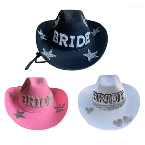 Berets Bride Hat Cowboy Fedoras Cowgirl Bachelorette Party Fedora Bridal