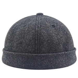 Berets Brimless Baseball Caps papa winter felling beret hip hop beanie hommes docker marin chapets femmes laine de neige en laine hommes grand taille Caps de crâne D240417