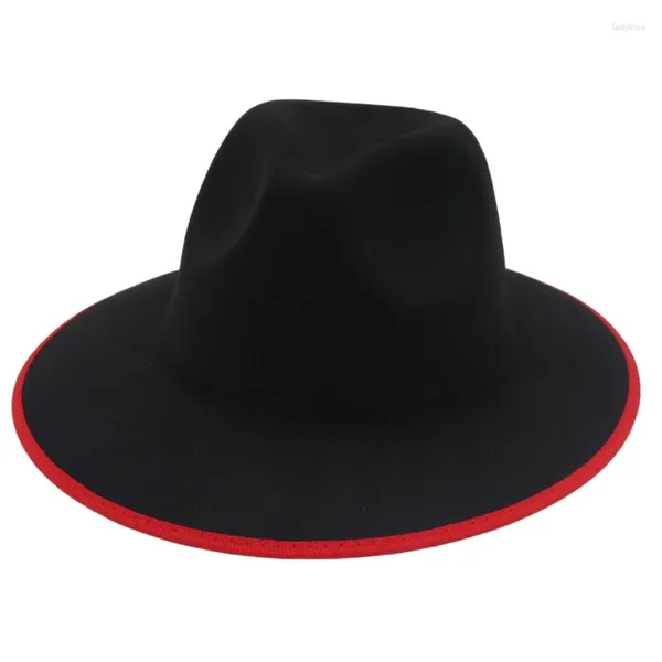 Boinas ala ala sombrero de copa sombreros Fedora de lana suave para Mujeres Hombres Jazz Panamá fieltro gorra fiesta boda Sombreros De Mujer