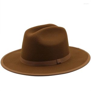 Boinas Sombreros Fedora británicos para mujeres Hombres Sombrero de fieltro de ala ancha Lana Jazz Cap Otoño Invierno Panamá Sombreros negros