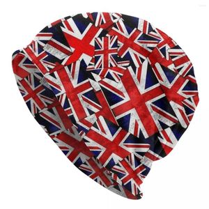 Bérets Drapeau britannique Union Jack (1) Skullies Bonnets Chapeaux Chaud Automne Hiver Casquette Extérieure Tricoté Bonnet Casquettes Pour Hommes Femmes Adultes