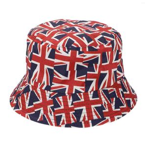 Boinas Unión británica Jack Hat Banderas de Gran Bretaña Cubo Pescador Bandera del Reino Unido Decoración de disfraces patrióticos para la celebración real