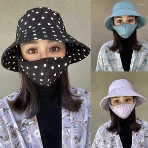 Bérets Bucket Hat Agricultural Work Masque Dust with Tea Picking Caping Four Seasons Wide Brim Women's