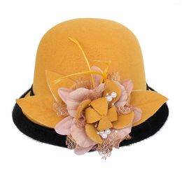Bérets Bucket Hat Men S Women's Automne and Winter Flowers Round Round Top Fisherman's Basin Basin Small Bowler Gorras Para Mujer