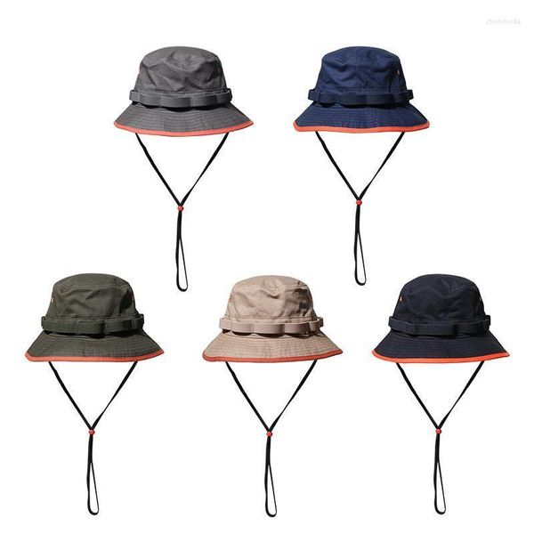 Bérets seau chapeaux coton cousu multicolore chapeau de pêcheur unisexe Bob pliant large bord casquettes Gorros hommes Panama CapBérets Chur22