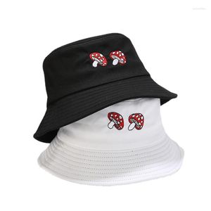 Bérets seau chapeaux pour femmes coréen été soleil pêcheur chapeau femme champignon imprimé broderie bassin casquette protection extérieure Panama