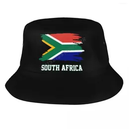 Bérets Bucket Hats South Africa Flag Cool African Fans Shade Sun Sun Outdoor Summer Fisherman Caps de pêche Chapeau de pêche