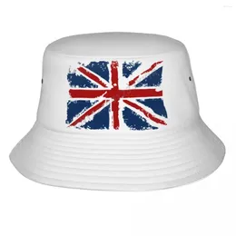 Bérets seau chapeaux drapeau du royaume-uni royaume-uni grande-bretagne Fans minable pare-soleil Cool en plein air été pêcheur casquettes chapeau de pêche