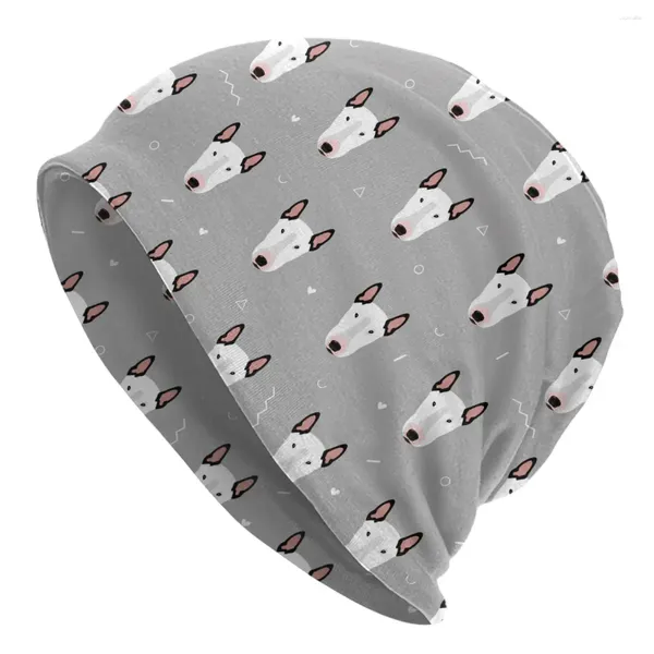 Boinas Bull Terriers Bonnet Sombreros Sombrero de punto Regalo al aire libre para amantes de los perros Animal Skullies Gorros Gorros de primavera para hombres y mujeres Gorra de doble uso