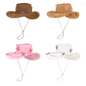 Bérets Butterfly Cowboy Hat Music Festival Pographie Headwear de mariage