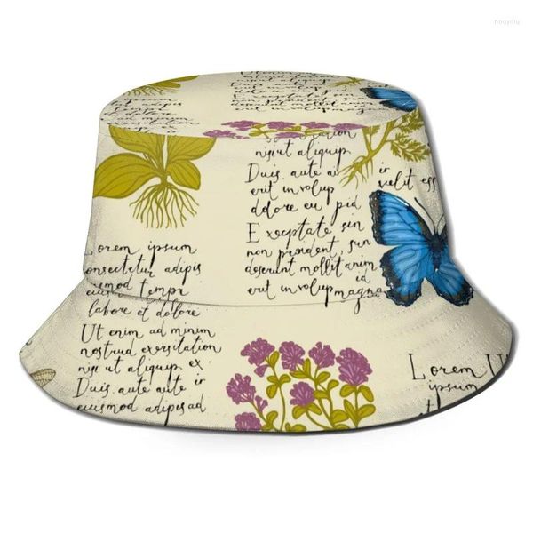 Bérets avec texte papillon unisexe, chapeau seau Harajuku, littéraire pour femmes, lettre de pêcheur, casquette d'été en plein air Panama Hip Hop peut fonctionner correctement et savoir que les gens en ont besoin.