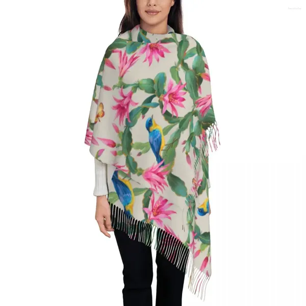 Bérets Fleurs De Cactus Oiseaux Colorés Châles Et Wraps Pour Robes De Soirée Vêtements Habillés Pour Femmes