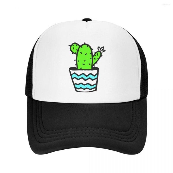 Bérets Cactus Casquette de baseball verte pour hommes femmes Snapback Trucker Hat réglable unisexe pêche maille chapeaux