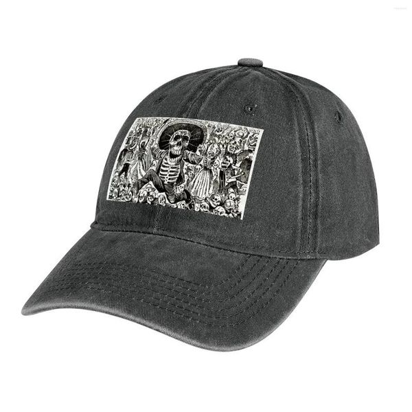 Boinas calaveras oaxaquena por jose guadalupe posada gorro de vaquero tapa personalizada rugby de golf de golf para mujeres