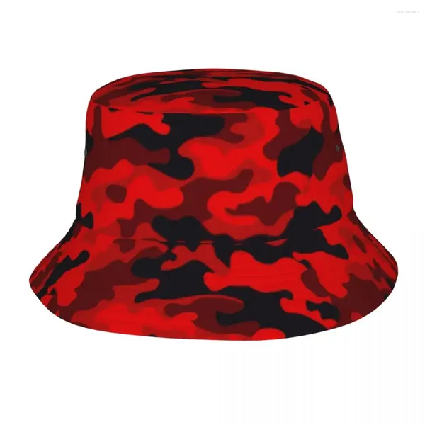 Bérets Camouflage rouge seau chapeau Panama enfants Bob chapeaux en plein air automne pêcheur pour la pêche d'été unisexe casquettes
