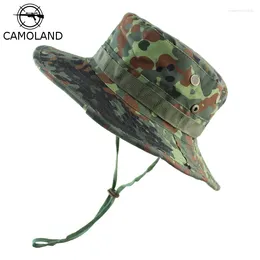 Bérets CAMOLAND Camouflage Bucket Chapeaux Pour Homme Panama Chapeau Tactique Sniper Boonie Hommes Armée Militaire Randonnée En Plein Air