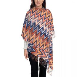 Bérets Camouflage abstrait gland écharpe femmes doux géométrique Boho Zigzag châles enveloppes dame hiver automne foulards