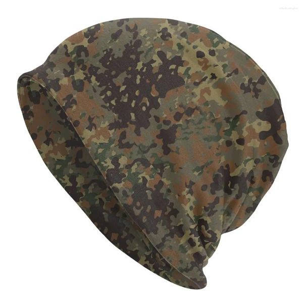 Bérets Camouflage Art Culture Flecktarn Camo hommes femmes bonnets coupe-vent casquette de Ski Double couche tissu Bonnet chapeau