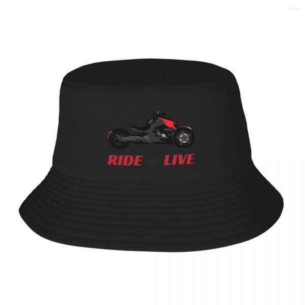 Boinas Can-Am Ryker Red - Ride To Live Bucket Hat Sun Golf Gorras de pesca Gorra Hombre Mujer