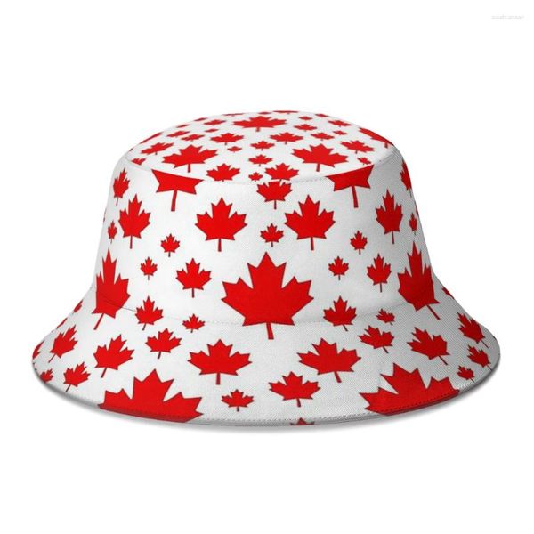 Bérets Canada emblème drapeau National seau chapeau pour femmes hommes étudiants pliable Bob pêcheur chapeaux Panama casquette Streetwear