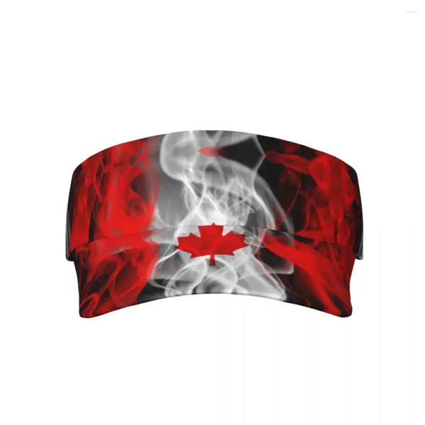 Bérets Drapeau du Canada Été Air Chapeau de soleil Visière Protection UV Top Vide Sports Golf Course Casquette de protection solaire