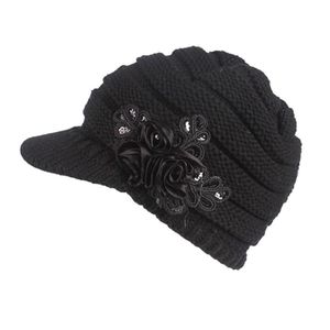 Berets Cap 2023 Women Ladies Winter Knitting Hat Tulband Brim Pile Master Designer Drop 487G ##