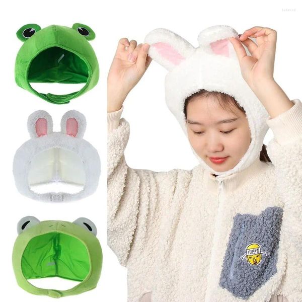 Bérets casquette Cosplay Costume dessin animé hiver automne chapeaux femme bonnet casquettes vert couvre-chef en peluche chapeau oreilles grands yeux de grenouille