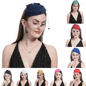 Bérets casquettes pour femmes mariée élégante maille arc épingle à cheveux compagnie aérienne hôtesse de l'air tapis mode chapeaux dames robe de mariée Accesso