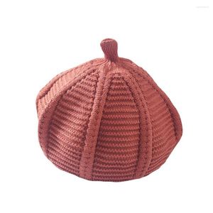 Bérets Casquettes Enfants Fille Couleur Unie Tricot Crochet Béret Bonnet Hiver Chapeau Pointu Chapeau Chapeaux