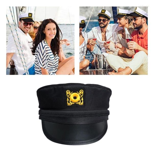 Boinas Capitán Yate Sombrero Gorra Adulto Marina Marina para disfraz de Halloween Accesorio Barcos Skippers