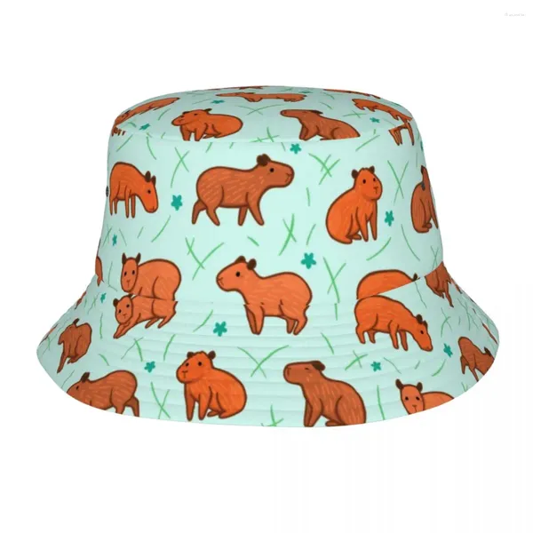 Boinas Capybara Lindo Bob Sombreros Primavera Picnic Headwear Merch Animal Pesca Cap para senderismo Mujer Packable