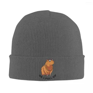 Bérets Capybara lunettes bonnet tricoté bonnets chapeaux d'hiver chaud décontracté Ok I Pull Up casquettes pour hommes femmes
