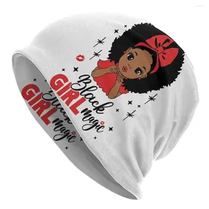 Bérets Cartoon Noir AAfrican Girl Cap Mignon Afro Mode Adulte En Plein Air Skullies Bonnets Chapeaux D'été Chaud Tête Wrap Bonnet Tricot Chapeau