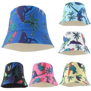 Bérets dessin animé dinosaure imprimé bébé seau chapeaux pour enfants garçon fille été mignon animal enfant pêcheur chapeau Panama chapeau de soleil bonnet