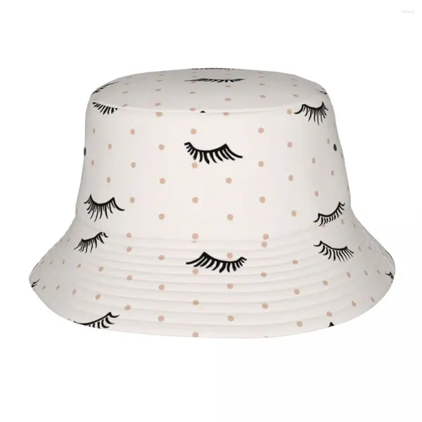 Bérets Cartoon Cyelash bob chapeaux d'été Travel Headwear Merchandise Eyes Fisherman pour femmes extérieures Chapeau UV Protection