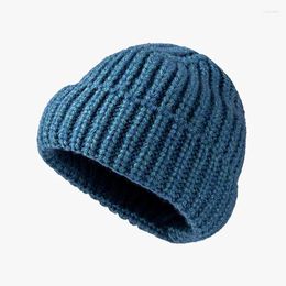 Bérets décontracté tricoté femmes chapeau extérieur épais bonnets automne hiver garder au chaud casquettes pour hommes Imitation cachemire Skullcap