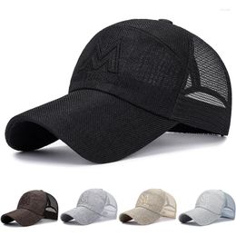 Boinas informales simples para deportes al aire libre, Gorras para hombres, Gorras de malla transpirable, gorra para el sol, visera, red de béisbol, camionero de verano