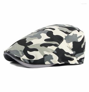 Berets Casual lente zomer hoed mannen dames denim sboy caps duckbill klimop platte herfst camouflage cap aanpasab8134429