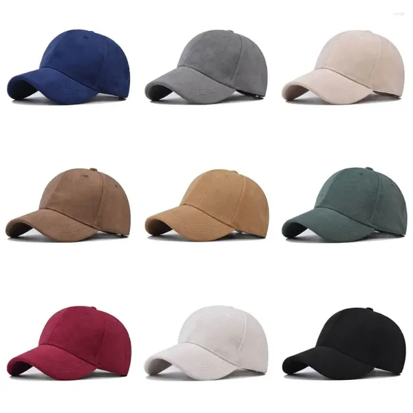 Boinas Capelales de gamuza casual Color sólido ajustable Capas de pico Camión Sombrero de béisbol Sombreros de béisbol