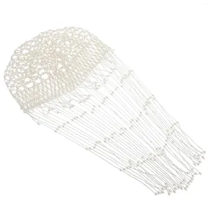 Bérets chaîne gland chapeau perlé Miss mariage bandeau bijoux fantaisie enfants plastique perle décor