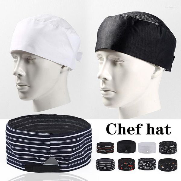 Boinas Chef sombrero restaurante cocina panadero Catering gorra de cocina mujeres hombres servicio de comida trabajo malla superior uniforme cocina