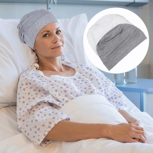 Bérets casquette de chimiothérapie coton chapeau de sommeil nuit femmes élastiques patients bandes de couverture de perte de cheveux