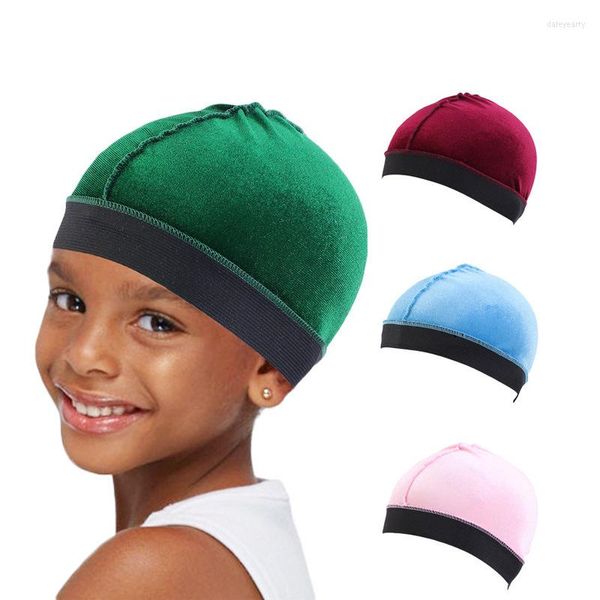 Cheveux élastiques en velours pour enfants avec chapeau rond, perruque, bonnet de soin pour bébé
