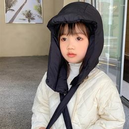 Bérets Chapeau de protection d'oreille en coton pour enfants d'hiver pour enfants épaissi garçons et filles casquette de ski équitation en plein air chapeaux de bombardier chauds à l'épreuve du froid