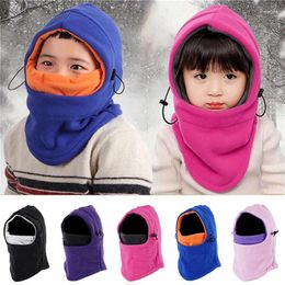 Bérets enfants écharpe cou Protection chapeau hiver épaissir chaud laine réglable casquette enfants hiver garder accessoires