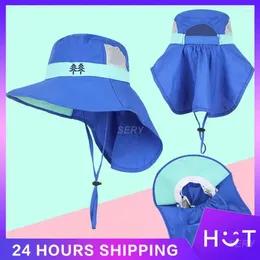 Bérets Childrens Bucket Hat Dome Design Sunshade UV résistant Femme plage classique naturel