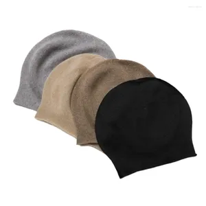 Bérets Fabricant chinois de vêtements, casquette tricotée en cachemire, béret d'hiver pour femmes, chapeau chaud uni