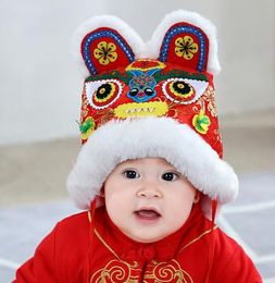 Berets Costumes chinois Accessoires Baby Mated Baby Hat Traditional Tiger Cap Anniversaire Anniversaire Weary Boy Gary Girl Winter Hatsberets 6917073